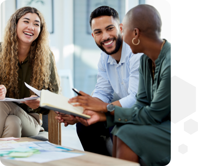 Employees working together